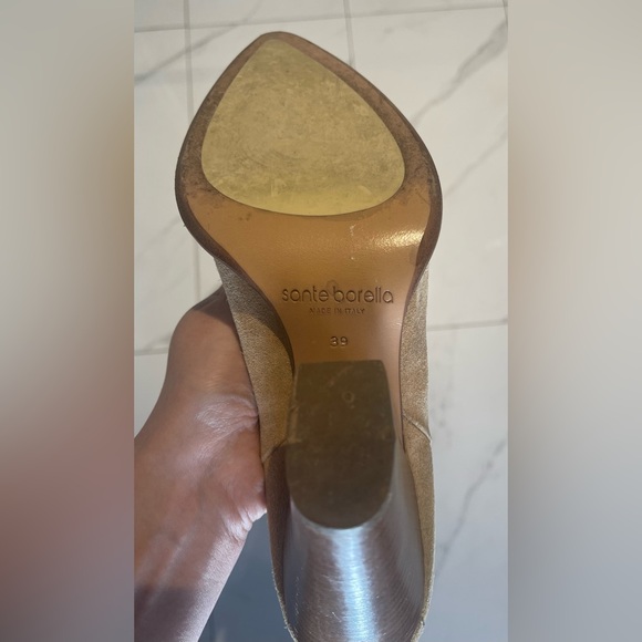 Sante Borella Heeled Leather Boots in Beige color Size 39 - Picture 6 of 6